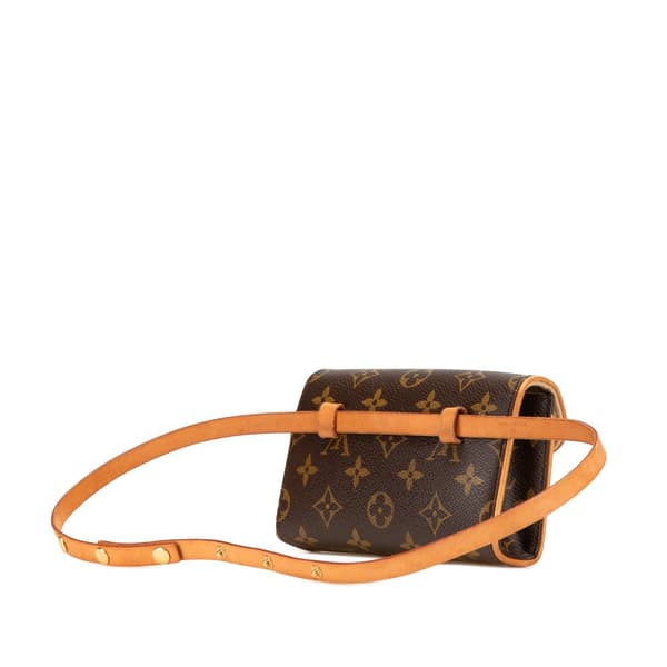 Pre-owned Louis Vuitton Monogram Pochette Florentine Brown