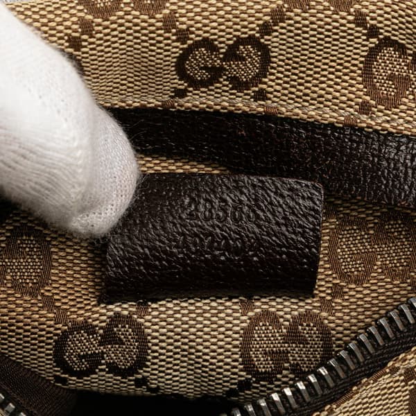 Pre-owned Gucci GG Canvas Double Pocket Belt Bag Brown