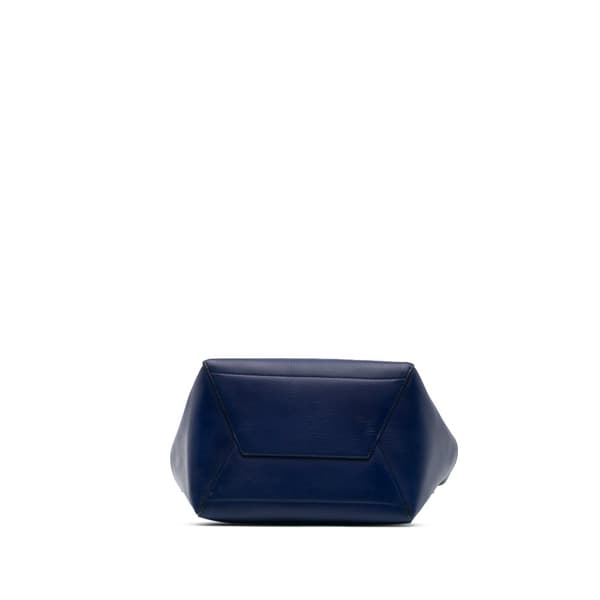 Pre-owned Celine Medium Leather Seau Sangle Bucket Bag Blue