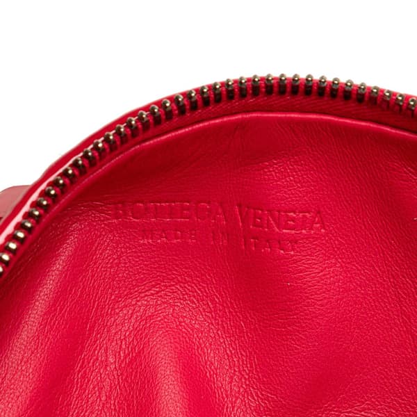 Pre-owned Bottega Veneta Mini Patent Intrecciato Jodie Red