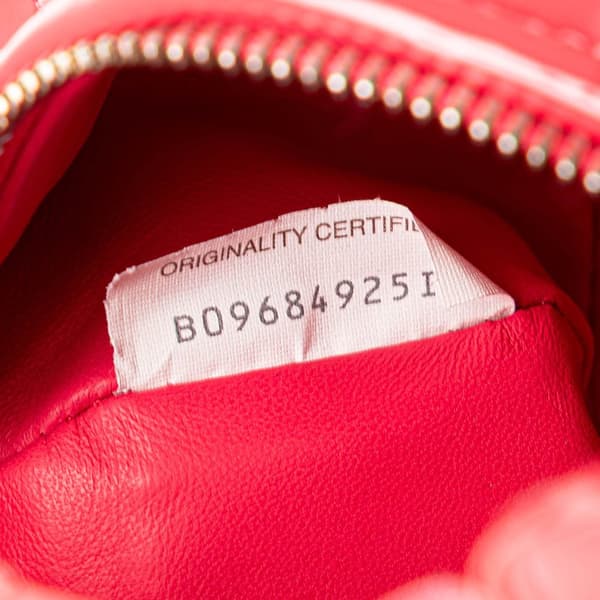 Pre-owned Bottega Veneta Mini Patent Intrecciato Jodie Red