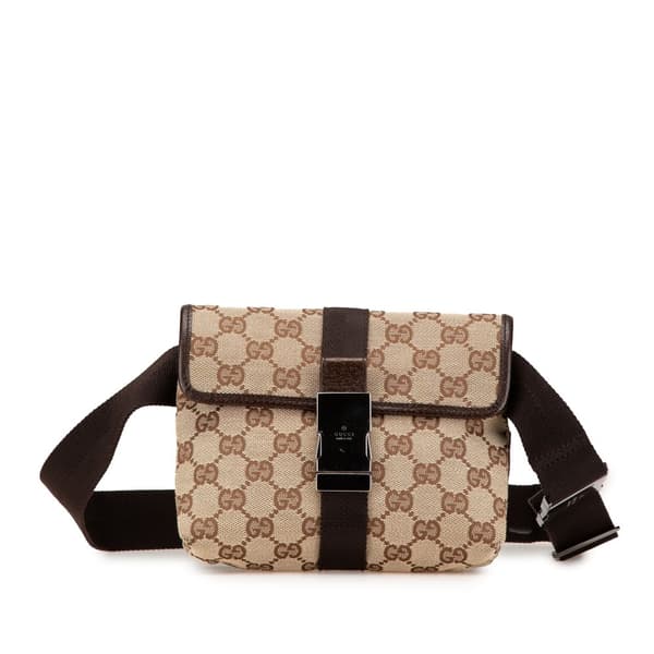 Pre-owned Gucci GG Canvas Belt Bag Brown