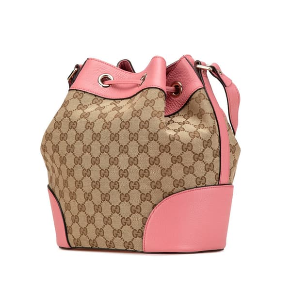 Pre-owned Gucci GG Canvas Bucket Brown