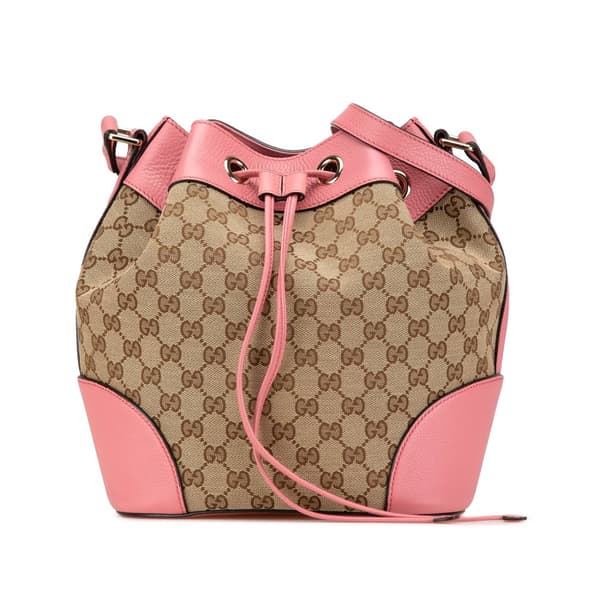Pre-owned Gucci GG Canvas Bucket Brown