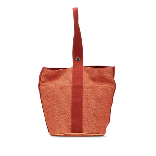 Pre-owned Hermès Toile Saxo MM Orange