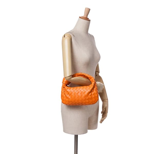 Pre-owned Bottega Veneta Mini Nappa Intrecciato Jodie Orange