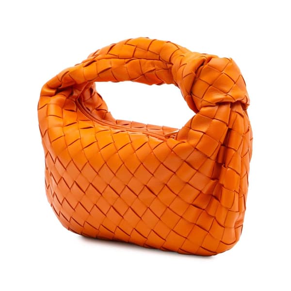 Pre-owned Bottega Veneta Mini Nappa Intrecciato Jodie Orange