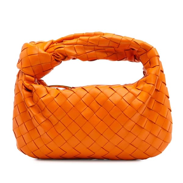 Pre-owned Bottega Veneta Mini Nappa Intrecciato Jodie Orange