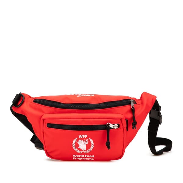 Pre-owned Balenciaga Nylon World Food Programme Belt Bag Red
