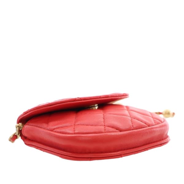 Pre-owned Chanel Quilted Lambskin Pearl Crush Waist Bag Red