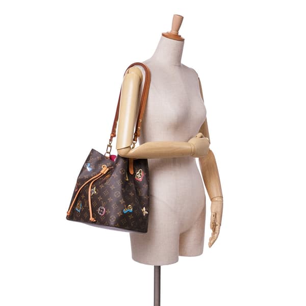 Pre-owned Louis Vuitton Monogram Love Lock Neonoe MM Brown