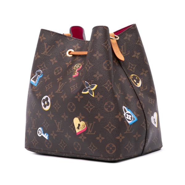 Pre-owned Louis Vuitton Monogram Love Lock Neonoe MM Brown