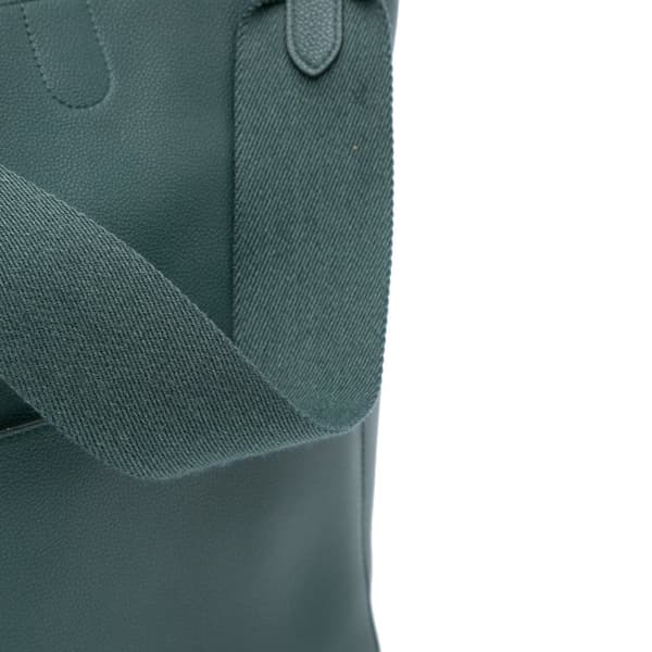 Pre-owned Celine Medium Leather Seau Sangle Bucket Green