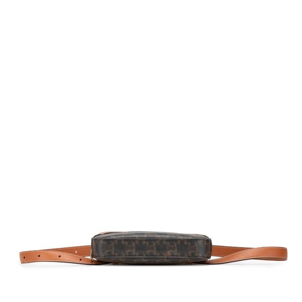 Pre-owned Celine Triomphe Coated Canvas Belt Bag Brown