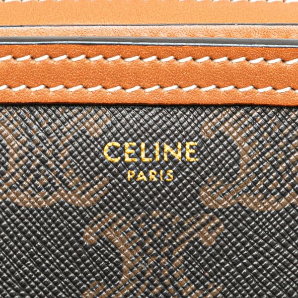 Pre-owned Celine Triomphe Coated Canvas Belt Bag Brown