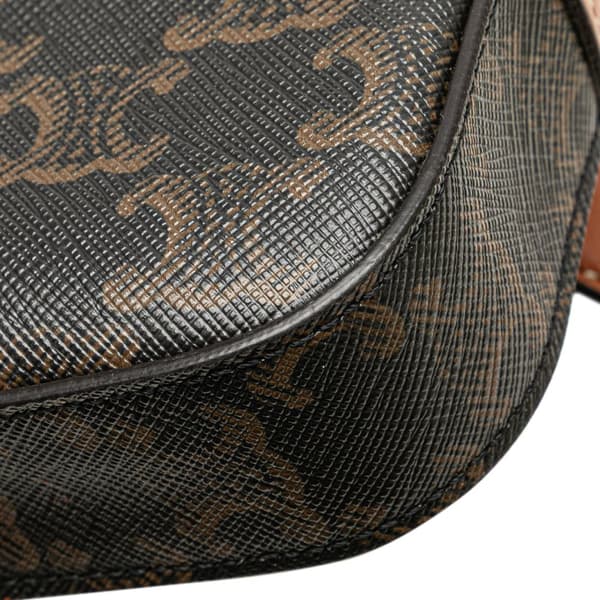 Pre-owned Celine Triomphe Coated Canvas Belt Bag Brown