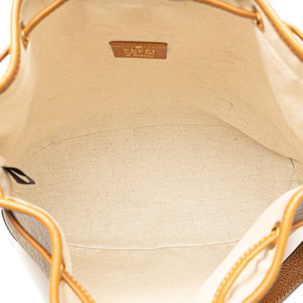 Pre-owned Gucci Micro GG Supreme Mickey Mouse Bucket Bag Brown