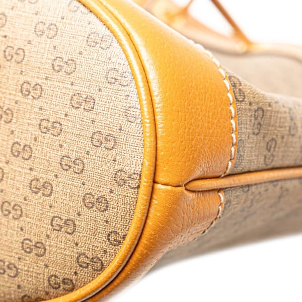 Pre-owned Gucci Micro GG Supreme Mickey Mouse Bucket Bag Brown