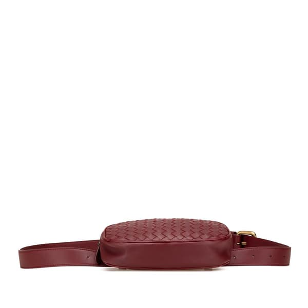 Pre-owned Bottega Veneta Nappa Intrecciato Belt Bag Red
