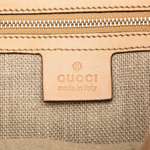 Pre-owned Gucci Canvas Flora Horsebit Wave Hobo White