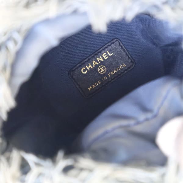Pre-owned Chanel Mini Denim Mood Bucket with Chain Blue