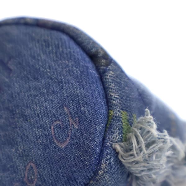Pre-owned Chanel Mini Denim Mood Bucket with Chain Blue