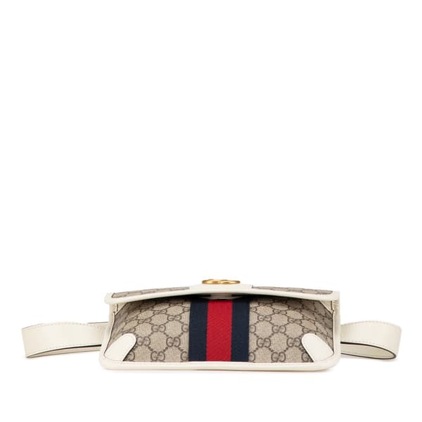 Pre-owned Gucci GG Supreme Ophidia Belt Bag Brown