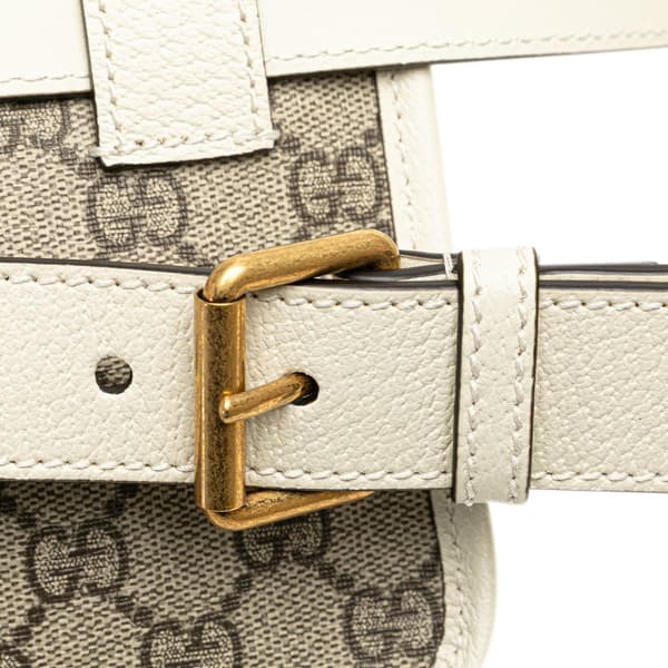 Pre-owned Gucci GG Supreme Ophidia Belt Bag Brown