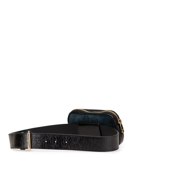 Pre-owned Gucci Small Suede Ophidia Belt Bag Blue