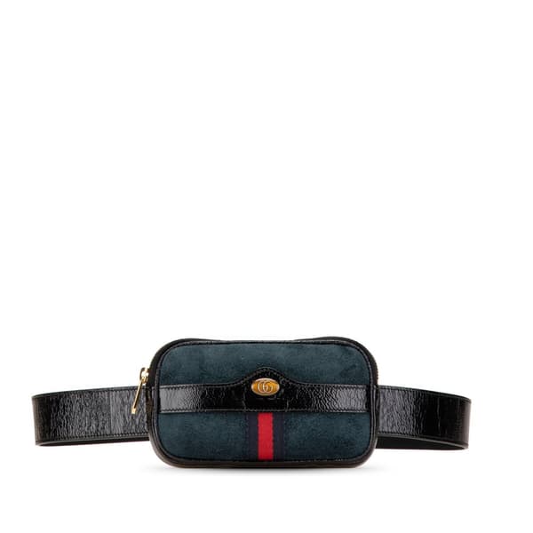 Pre-owned Gucci Small Suede Ophidia Belt Bag Blue