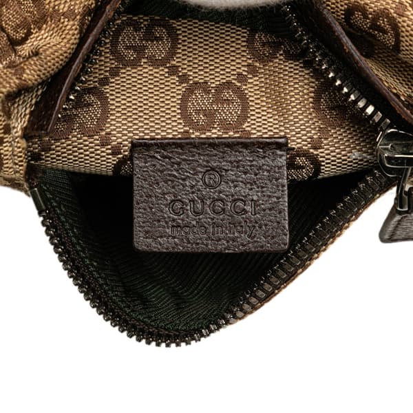 Pre-owned Gucci GG Canvas Double Pocket Belt Bag Brown