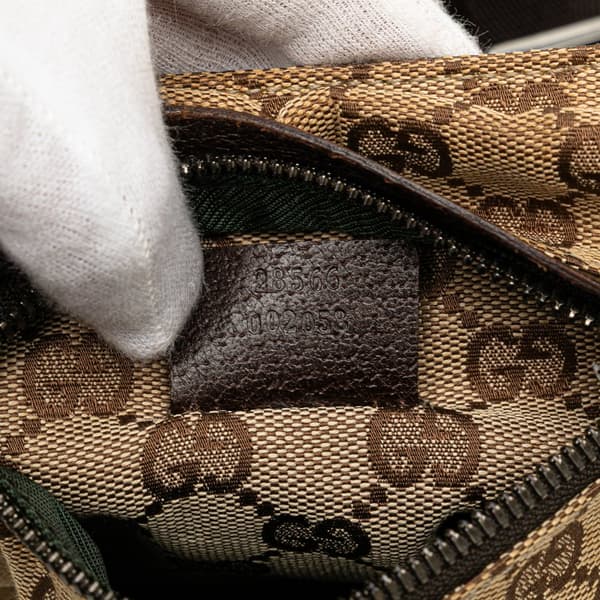 Pre-owned Gucci GG Canvas Double Pocket Belt Bag Brown