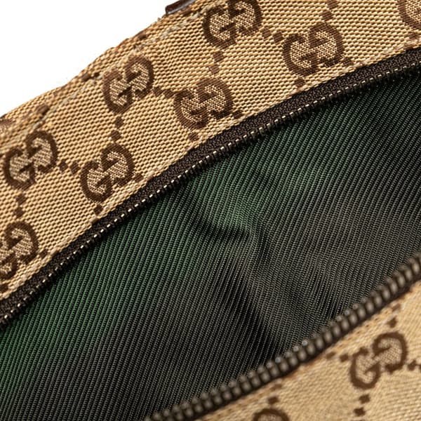 Pre-owned Gucci GG Canvas Double Pocket Belt Bag Brown