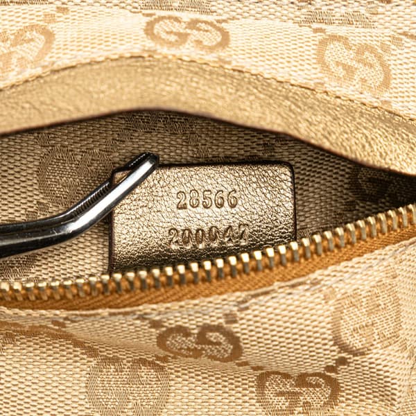 Pre-owned Gucci GG Canvas Web Double Pocket Belt Bag Brown