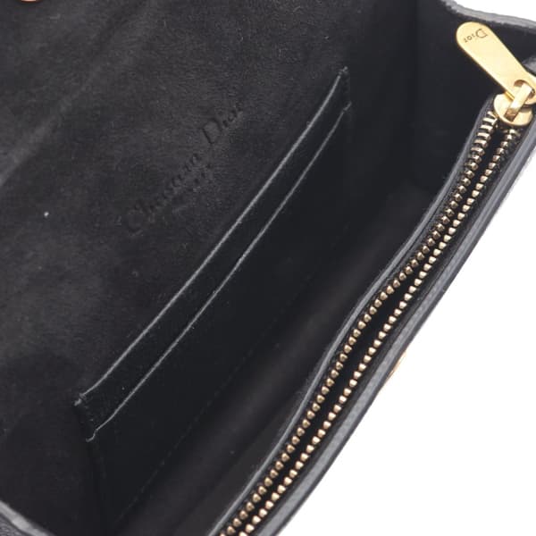 Pre-owned Dior Leather Saddle Belt Pouch Black