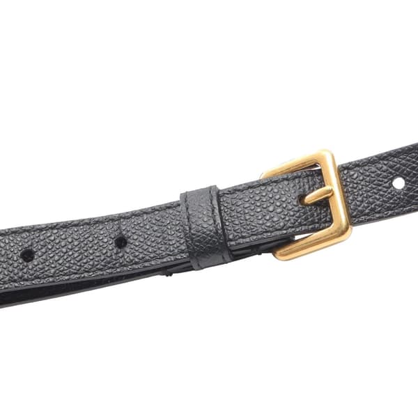 Pre-owned Dior Leather Saddle Belt Pouch Black