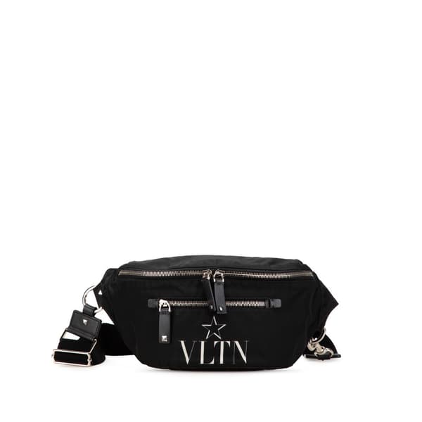 Pre-owned Valentino Nylon VLTN Belt Bag Black