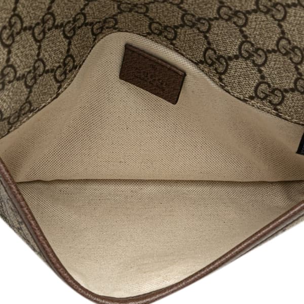 Pre-owned Gucci GG Supreme Web Neo Vintage Belt Bag Brown