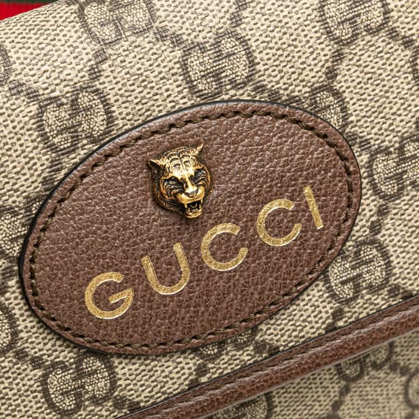 Pre-owned Gucci GG Supreme Web Neo Vintage Belt Bag Brown