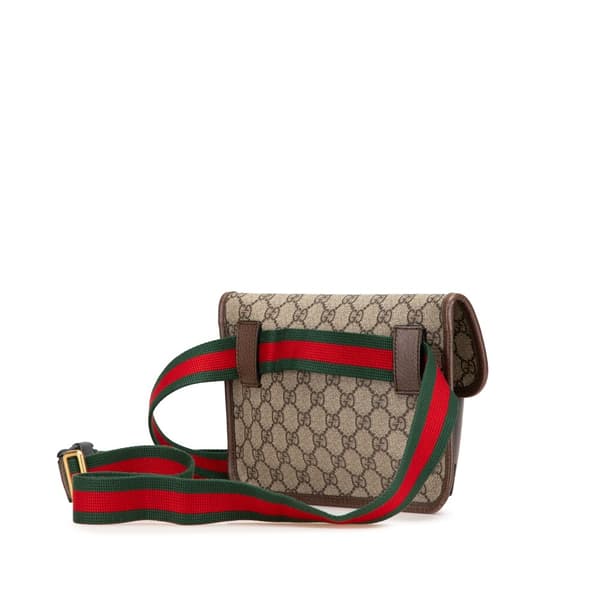 Pre-owned Gucci GG Supreme Web Neo Vintage Belt Bag Brown