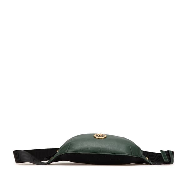 Pre-owned Versace Grained Calfskin Vanitas Medea Belt Bag Green