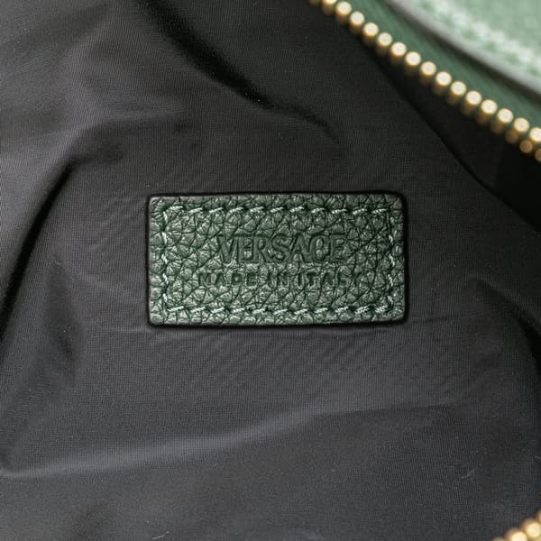 Pre-owned Versace Grained Calfskin Vanitas Medea Belt Bag Green