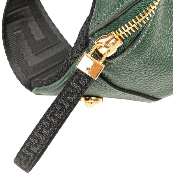 Pre-owned Versace Grained Calfskin Vanitas Medea Belt Bag Green