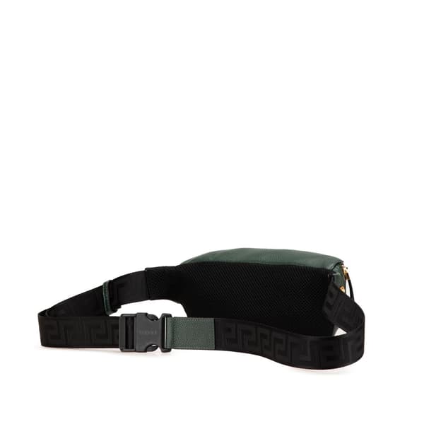 Pre-owned Versace Grained Calfskin Vanitas Medea Belt Bag Green