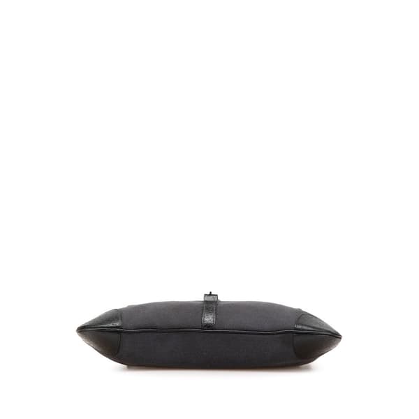 Pre-owned Gucci Canvas Bamboo Jackie Hobo Black