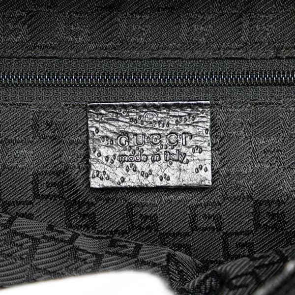 Pre-owned Gucci Canvas Bamboo Jackie Hobo Black