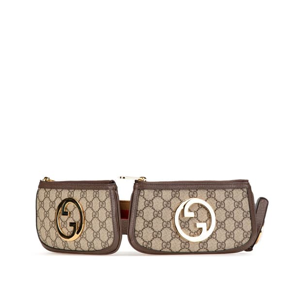 Pre-owned Gucci Mini GG Supreme Blondie Belt Bag Brown