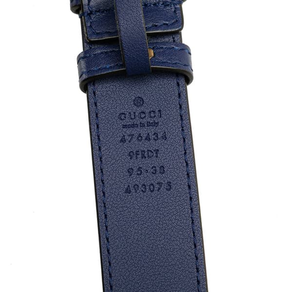 Pre-owned Gucci GG Marmont Velvet Matelasse Belt Bag Blue