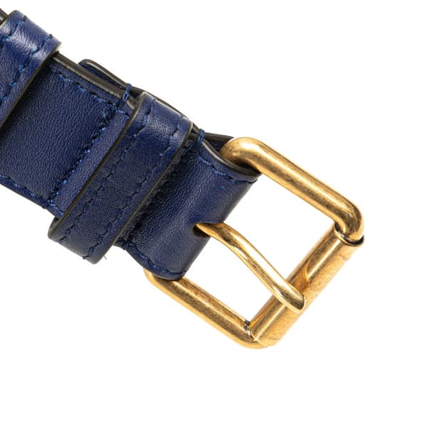 Pre-owned Gucci GG Marmont Velvet Matelasse Belt Bag Blue