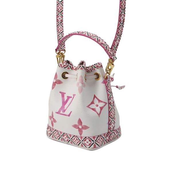 Pre-owned Louis Vuitton Monogram Watercolor Giant By the Pool Nano Noe White